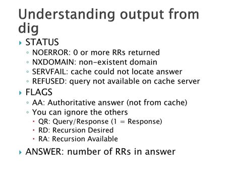 dig output|dig status refused.